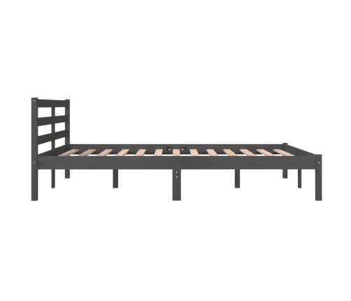 Estructura de cama madera maciza de pino gris 140x190 cm