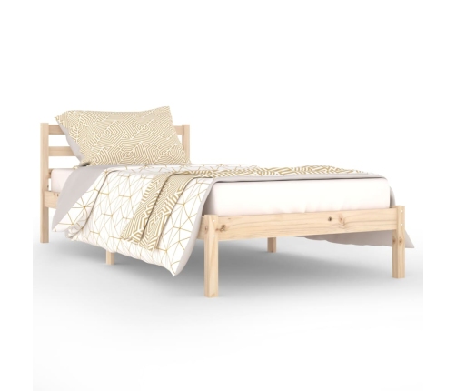 Estructura de cama sin colchón madera maciza de pino 90x200 cm