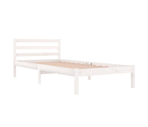 Estructura de cama de madera maciza de pino 90x200 cm blanco