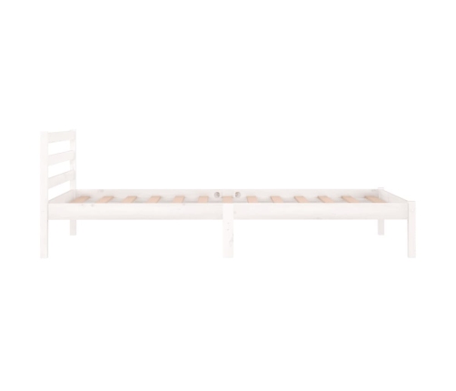 Estructura de cama de madera maciza de pino 90x200 cm blanco