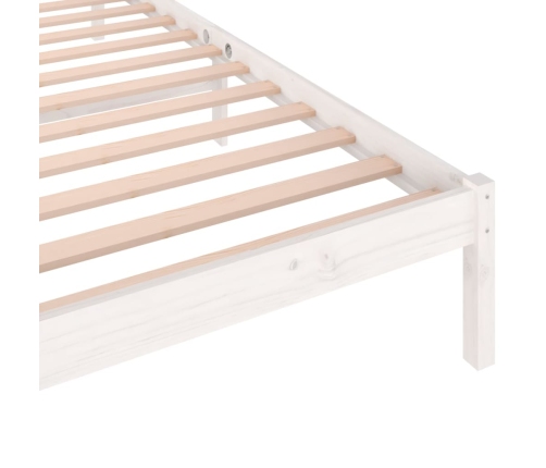 Estructura de cama de madera maciza de pino 90x200 cm blanco