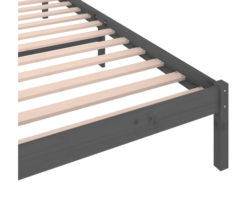 Estructura de cama de madera maciza de pino 90x200 cm gris