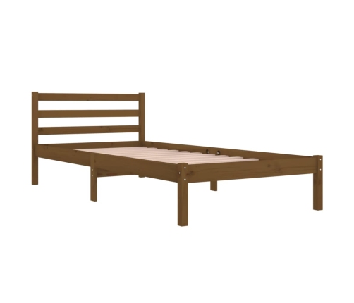 Estructura cama sin colchón madera pino marrón miel 90x200 cm