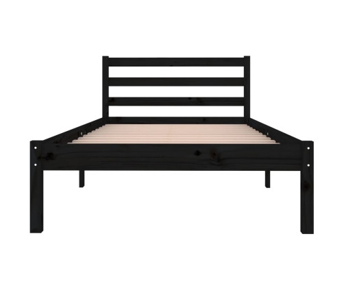 Estructura de cama sin colchón madera de pino negro 90x200 cm