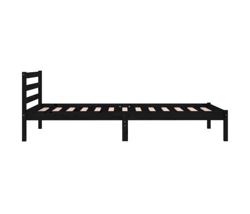 Estructura de cama sin colchón madera de pino negro 90x200 cm