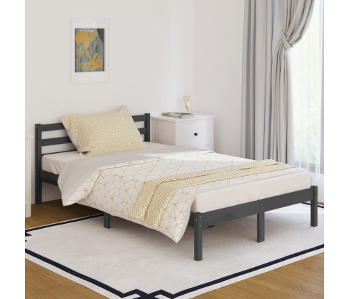 Sofá cama madera maciza de pino gris 120x200 cm