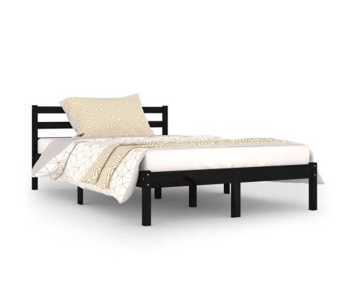 vidaXL Sofá cama madera maciza de pino negro 120x200 cm