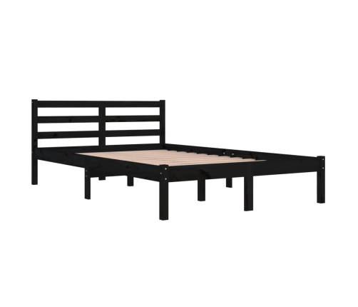 vidaXL Sofá cama madera maciza de pino negro 120x200 cm