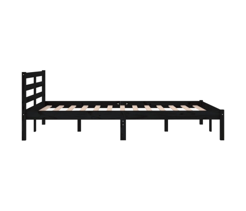 vidaXL Sofá cama madera maciza de pino negro 120x200 cm