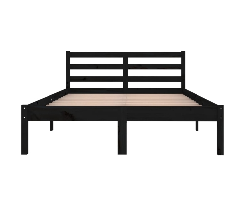 vidaXL Sofá cama madera maciza de pino negro 120x200 cm