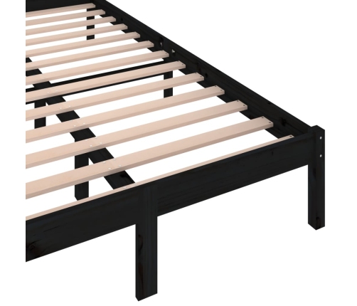 vidaXL Sofá cama madera maciza de pino negro 120x200 cm