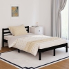 vidaXL Sofá cama madera maciza de pino negro 120x200 cm