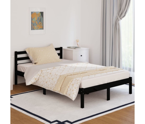 vidaXL Sofá cama madera maciza de pino negro 120x200 cm