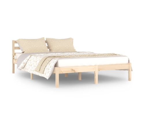 Estructura de cama sin colchón madera maciza de pino 140x200 cm