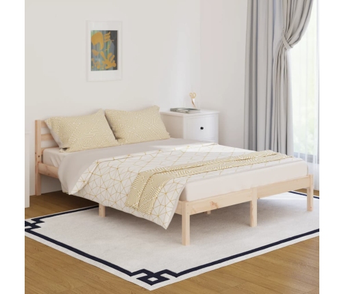 Estructura de cama sin colchón madera maciza de pino 140x200 cm