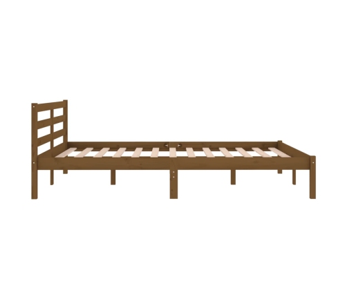 Estructura de cama madera maciza de pino marrón miel 140x200 cm