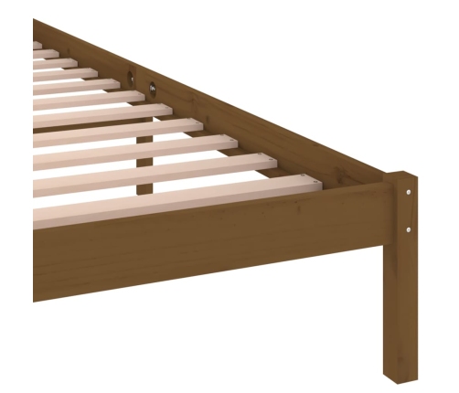 Estructura de cama madera maciza de pino marrón miel 140x200 cm