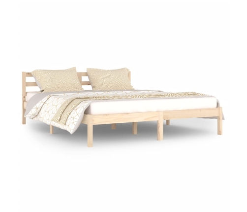 Estructura de cama sin colchón madera maciza de pino 160x200 cm