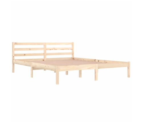 Estructura de cama sin colchón madera maciza de pino 160x200 cm