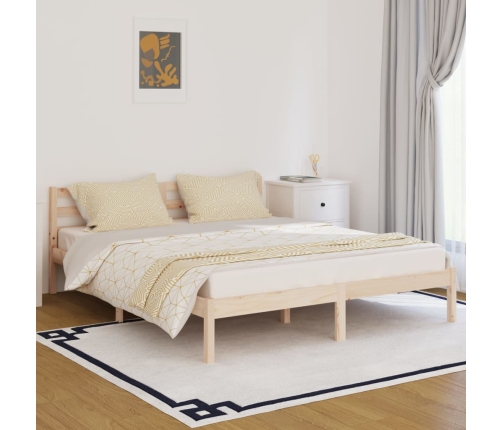 Estructura de cama sin colchón madera maciza de pino 160x200 cm