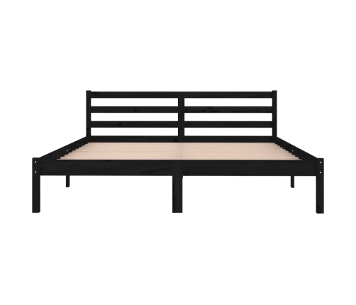 vidaXL Estructura de cama madera maciza de pino negro 160x200 cm