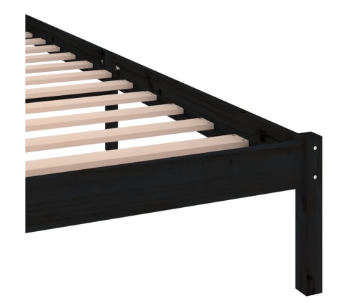 vidaXL Estructura de cama madera maciza de pino negro 160x200 cm