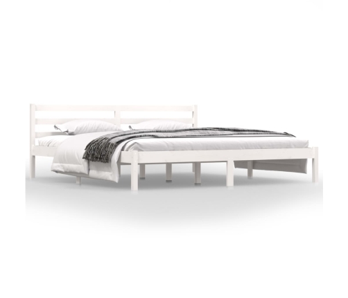 Estructura de cama doble sin colchón blanco 180x200 cm