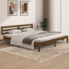 Estructura de cama madera maciza de pino marrón miel 180x200 cm