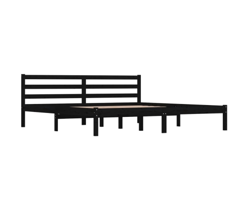 Estructura de cama madera maciza de pino negro 180x200 cm