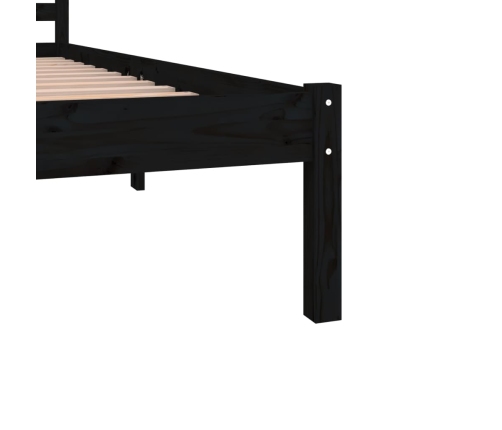 Estructura de cama madera maciza de pino negro 180x200 cm