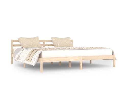Estructura de cama sin colchón madera maciza de pino 200x200 cm