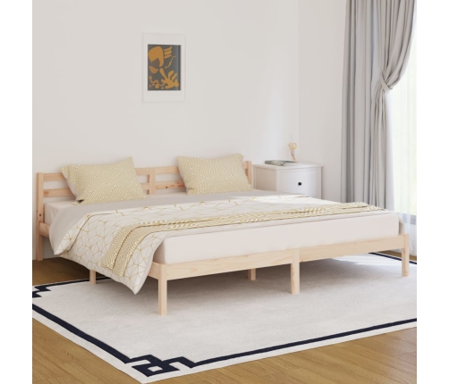 Estructura de cama sin colchón madera maciza de pino 200x200 cm