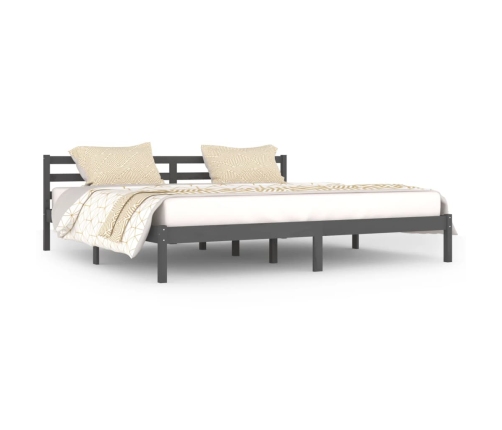 Estructura de cama sin colchón madera de pino gris 200x200 cm