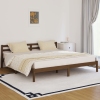 Estructura cama sin colchón madera pino marrón miel 200x200 cm