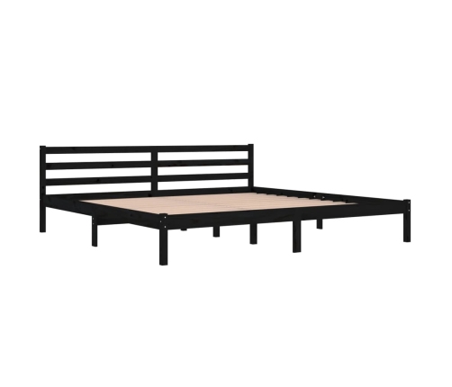 Estructura de cama madera maciza de pino negro 200x200 cm