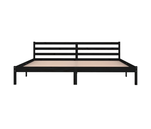 Estructura de cama madera maciza de pino negro 200x200 cm