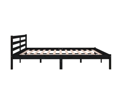 Estructura de cama madera maciza de pino negro 200x200 cm