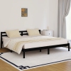 Estructura de cama madera maciza de pino negro 200x200 cm