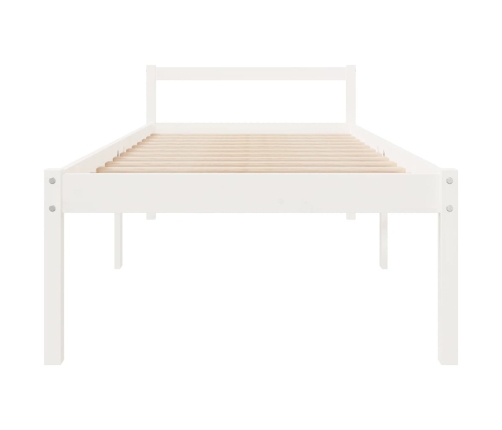 Cama de personas mayores madera maciza de pino blanca 75x190 cm