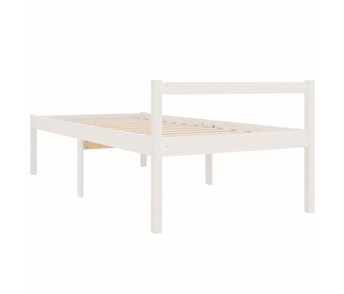 Cama de personas mayores madera maciza de pino blanca 75x190 cm