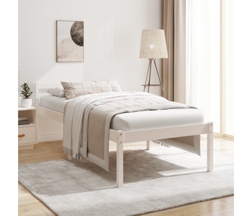 Cama de personas mayores madera maciza de pino blanca 75x190 cm