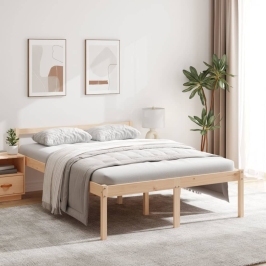 Cama para personas mayores madera maciza pino 120x190 cm