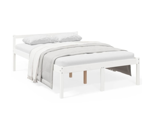 Cama senior doble pequeña sin colchón blanco 120x190 cm