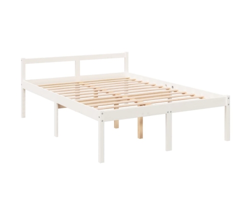 Cama senior doble pequeña sin colchón blanco 120x190 cm