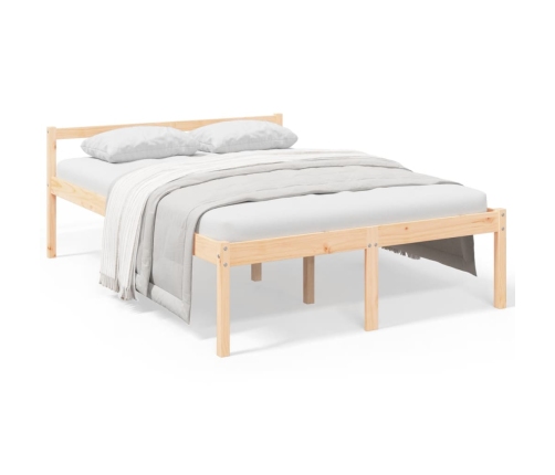 Cama para personas mayores madera maciza de pino 135x190 cm