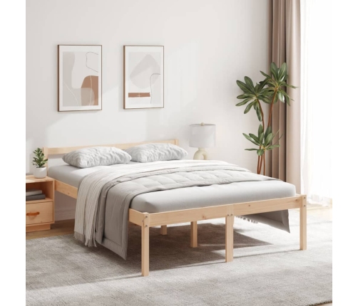 Cama para personas mayores madera maciza de pino 135x190 cm