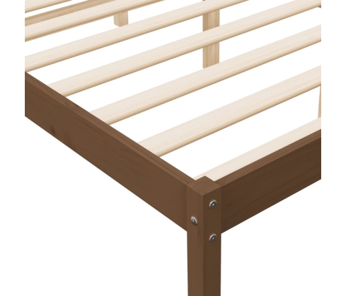 Cama para personas mayores madera maciza pino marrón 135x190 cm