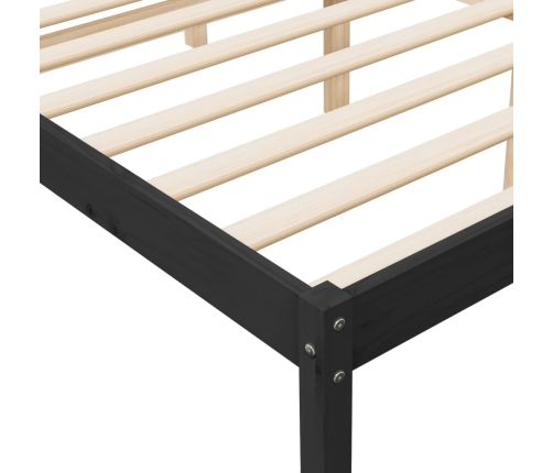 Cama para personas mayores madera maciza pino negra 135x190 cm