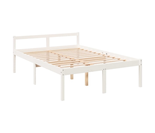 Cama senior sin colchón madera maciza de pino blanco 140x190 cm