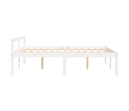 Cama senior sin colchón madera maciza de pino blanco 140x190 cm